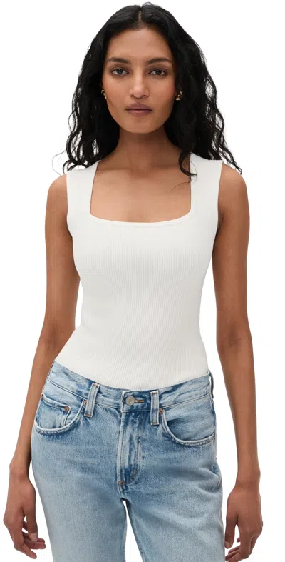 Dl1961 Instasculpt Square Neck Top White