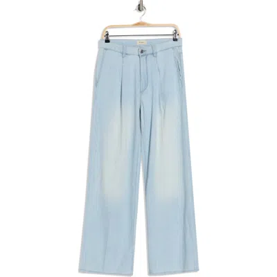 Dl1961 Isabel Pleated Mid Rise Wide Leg Jeans In Blue