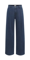 Dl1961 Hepburn Pleated High Waist Wide Leg Jeans In Blue