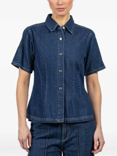 Dl1961 Joice Short-sleeve Shirt In Blue