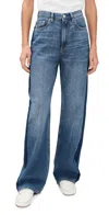 Dl1961 Karmine Aura Refined Wide Leg High Rise Jeans North Beach In Blue