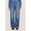 Dl1961 Karmine Refined Wide Leg Sculptsystem High Rise Jeans In Lapis In Blue