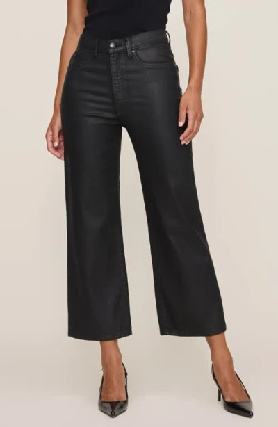 Dl1961 Karmine Refined Coated Ankle Wide Leg Jeans In Black