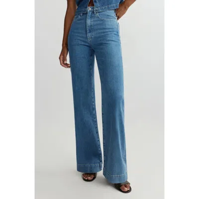 Dl1961 Karmine High Rise Refined Wide Leg Jeans In Terra Blue