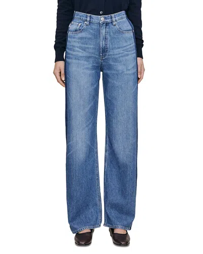 Dl1961 Karmine Refined Wide Leg Sculptsystem Aura High Rise Jeans In North Shore In Blue