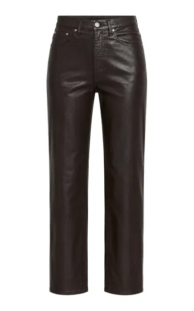 Dl1961 Karmine Refined Wide Leg Sculptsystem™ Coated Jeans In Brown