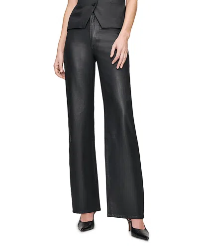 Dl1961 Karmine Sculptsystem Refined Wide Leg Jeans In Black Coated