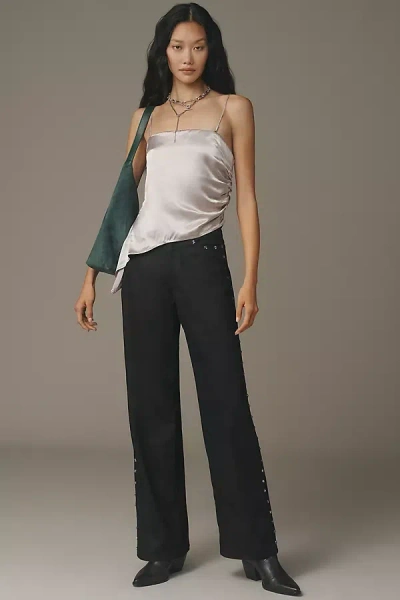 Dl1961 Kaylen Embellished High-rise Tapered Jeans In Black