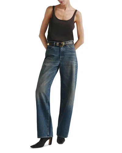 Dl1961 Kaylen High Rise Loose Straight Jeans In Tinted Dark In Blue