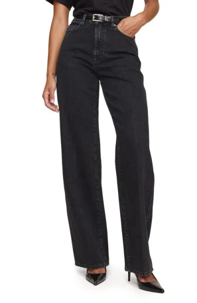 Dl1961 Kaylen High Waist Soft Curve Barrel Jeans In Black