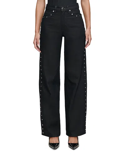 Dl1961 Kaylen Soft Curve High Rise Jeans In Eternity Embellished In Black