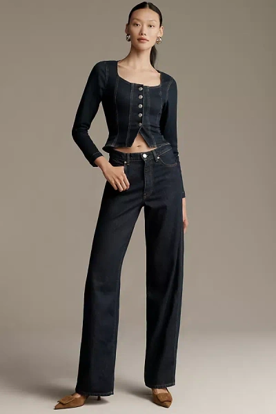Dl1961 Kaylen Soft Curve High-rise Tapered Jeans In Blue