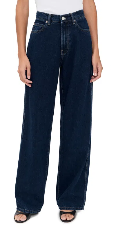 Dl1961 Kaylen Tapered Straight High Rise Jeans Moon Lake (vintage) In Blue
