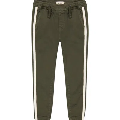 Dl1961 Kids' Jackson Stretch Woven Drawstring Pants In Olive Stripe