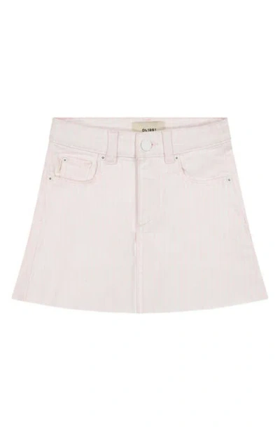 Dl1961 Kids' Jenny Stripe Denim Miniskirt In Pink Stripe