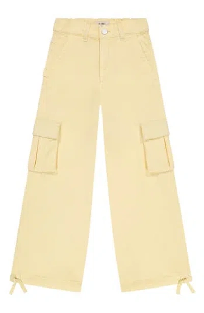 Dl1961 Kids' Lily Jogger Wide Leg Cargo Jeans In Yellow