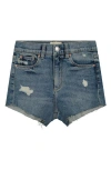 Dl1961 Kids' Lucy Raw Hem Cutoff Denim Shorts In Spring Blue