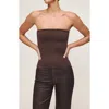 Dl1961 Instasculpt Fine Knit Tube Top In Brown