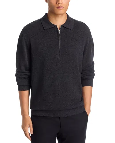 Dl1961 Knit Zip Up Polo Sweater In Black