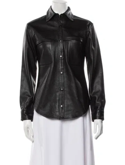 Pre-owned Dl1961 Leather Biker Jacket In Gray