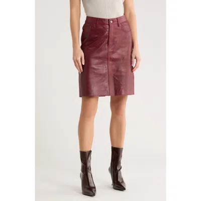 Dl1961 Lexie Leather Skirt In Burgundy