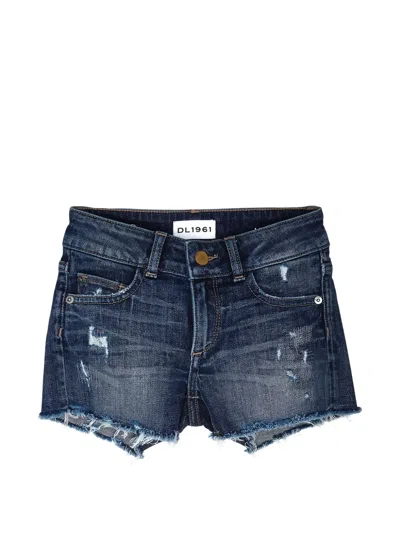 Dl1961 Kids' Liberty Lucy Distressed Denim Shorts In Blue