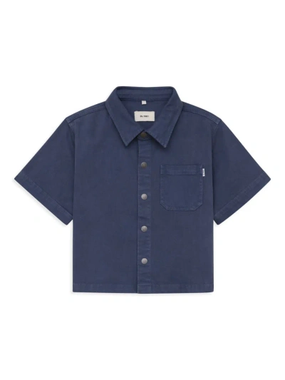 Dl1961 Kids' Little Boy's & Boy's Ash Boxy Short-sleeve Shirt In Stone Blue