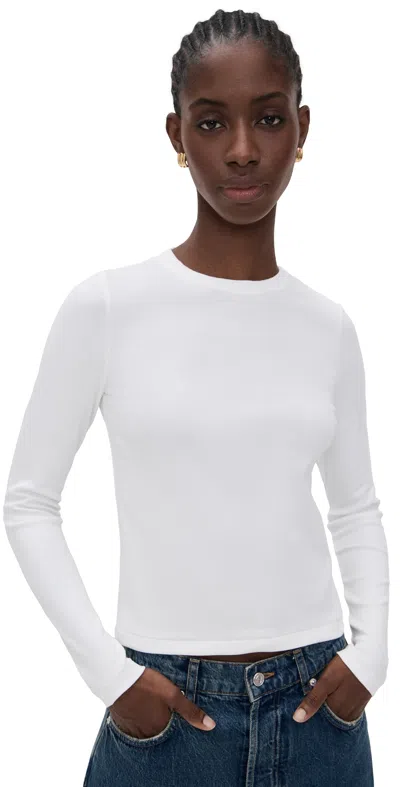 Dl1961 Long Sleeve Baby Tee White (knit)