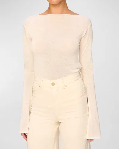 DL1961 LONG-SLEEVE BOAT-NECK TOP