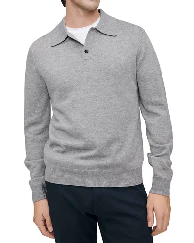 Dl1961 Long Sleeve Knit Polo Sweater In Gray