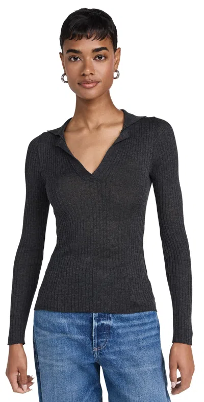Dl1961 Long Sleeve Polo Charcoal