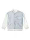 Dl1961 Lt Fountain Mixed Bomber Jacket In Blue