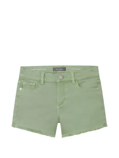 Dl1961 Kids' Lucy Frayed Shorts In Green