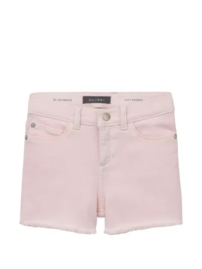 Dl1961 Kids' Lucy Frayed-hem Shorts In Pink