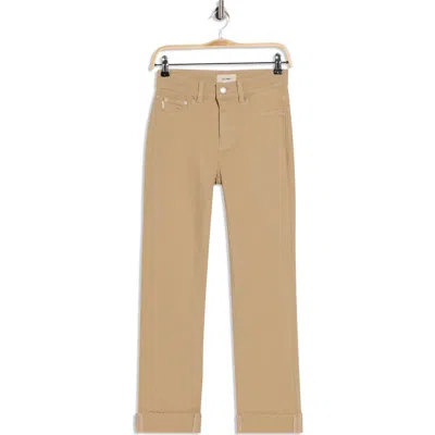 Dl1961 Mara Cuffed Raw Hem Mid Rise Ankle Straight Leg Jeans In Brown