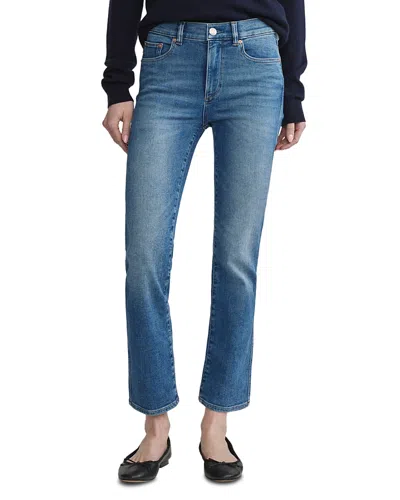 Dl1961 Mara Instasculpt High Rise Ankle Straight Jeans In Crisp Air In Blue