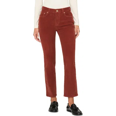 Dl1961 Mara Instasculpt High Waist Ankle Straight Leg Corduroy Jeans In Red Rock