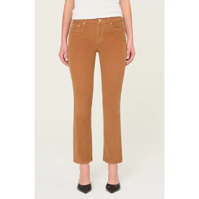 Dl1961 Mara Instasculpt High Waist Ankle Straight Leg Corduroy Jeans In Vicuna