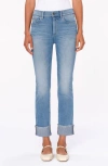 Dl1961 Mara Instasculpt Mid Rise Ankle Straight Leg Jeans In Light Island Park Cuffed