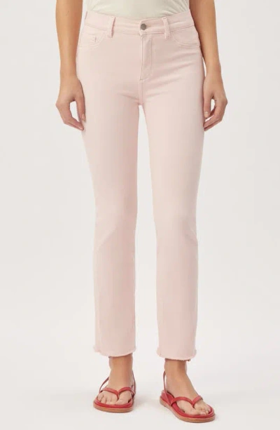 Dl1961 Mara Mid Rise Ankle Straight Leg Jeans In Pink Peony