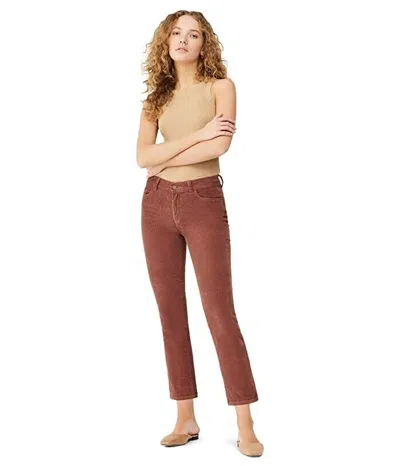 DL1961 MARA PANTS WOMEN'S MAROON CORDUROY RIBBED STRAIGHT LEG CROPPED JDM965