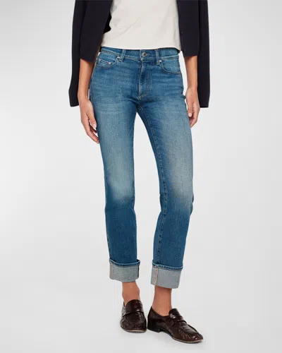 Dl1961 Mara Straight Mid-rise Instasculpt Ankle Jeans In Hulton Cuffed