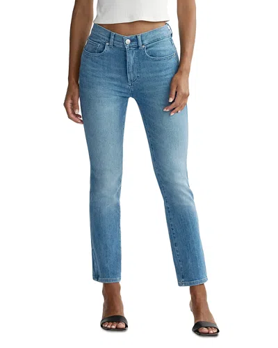 Dl1961 Mara Straight Mid Rise Instasculpt Jeans In Provincetown In Blue