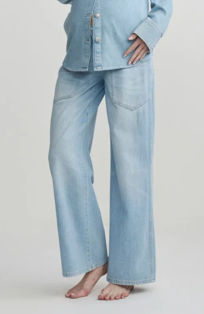 Dl1961 Maternity Hepburn High Waist Wide Leg Jeans In Blue
