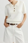 Dl1961 May Polo Short Sleeve Top In Neutral