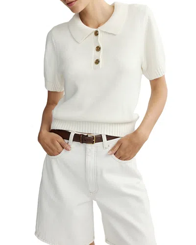 Dl1961 May Polo Short Sleeve Top In White