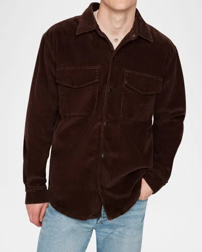 Dl1961 Hudson Perry Corduroy Snap-up Overshirt In Meteorite Corduroy