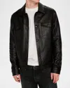 Dl1961 Vaughn Leather Trucker Jacket In Obsidian