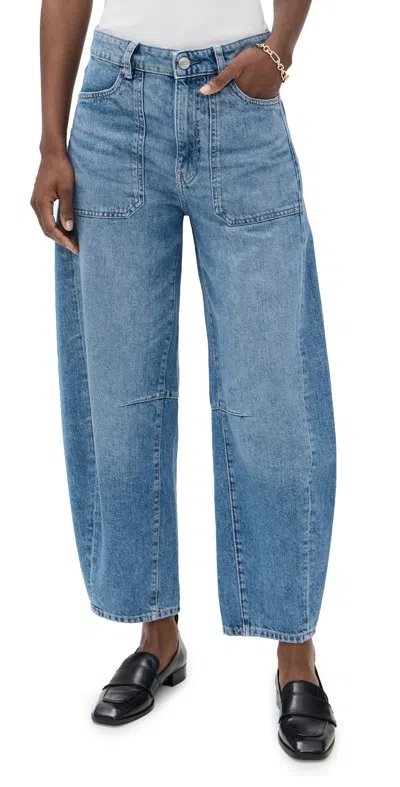 Dl1961 Miro Barrel High Rise Jeans Meadlow Lake (highluxe) In Blue