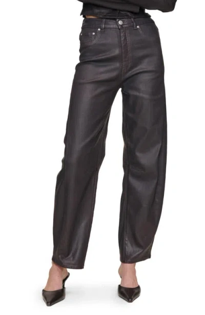 Dl1961 Miro Coated High Waist Barrel Jeans In Brown